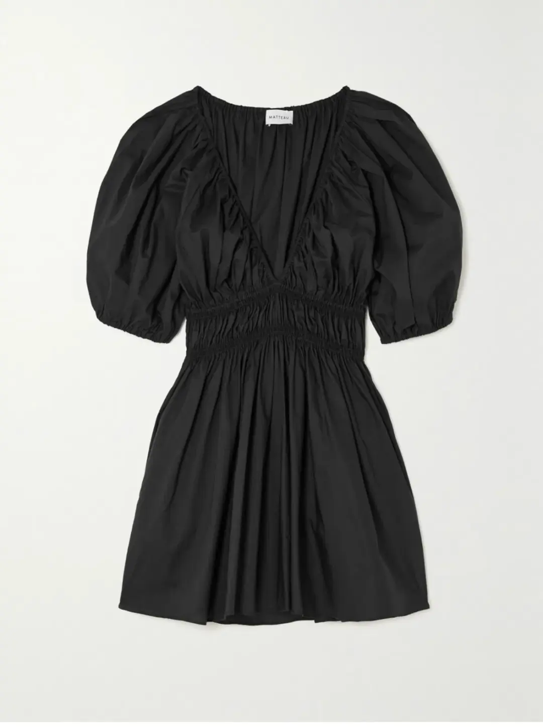Matteau Mini Poplin Dress Organic Cotton Black Size AU 6 for rent on The Volte - main image