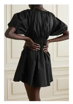Matteau Mini Poplin Dress Organic Cotton Black Size AU 6 for rent on The Volte - image 2