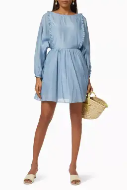 Bird & Knoll Maja Dress Backless Blue Size AU 8 for rent on The Volte - image 1