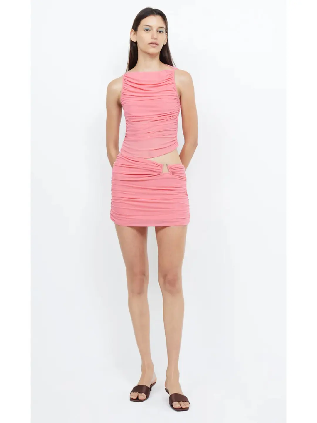 Bec & Bridge Boatneck Mini Dress Pink Size AU 6 for rent on The Volte - main image