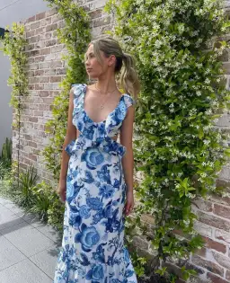 Sir The Label Amaris Frill Midi Dress Blue Size AU 10 for rent on The Volte - image 5