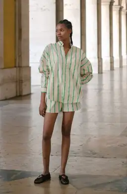 Blanca Fleur Shirt and Shorts Matching Set Green Print Size S/M / AU 8 for rent on The Volte - image 1