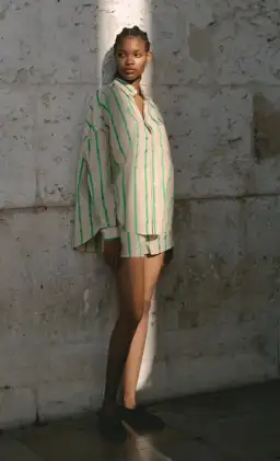 Blanca Fleur Shirt and Shorts Matching Set Green Print Size S/M / AU 8 for rent on The Volte - image 2