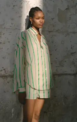 Blanca Fleur Shirt and Shorts Matching Set Green Print Size S/M / AU 8 for rent on The Volte - image 3