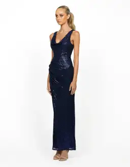 Bariano Delilah Cowl Maxi Dress Navy Size 6 for rent on The Volte - image 2
