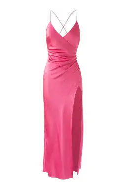 Sofia the Label Elle Silk Midi Dress Pink Size 8 for rent on The Volte - image 3