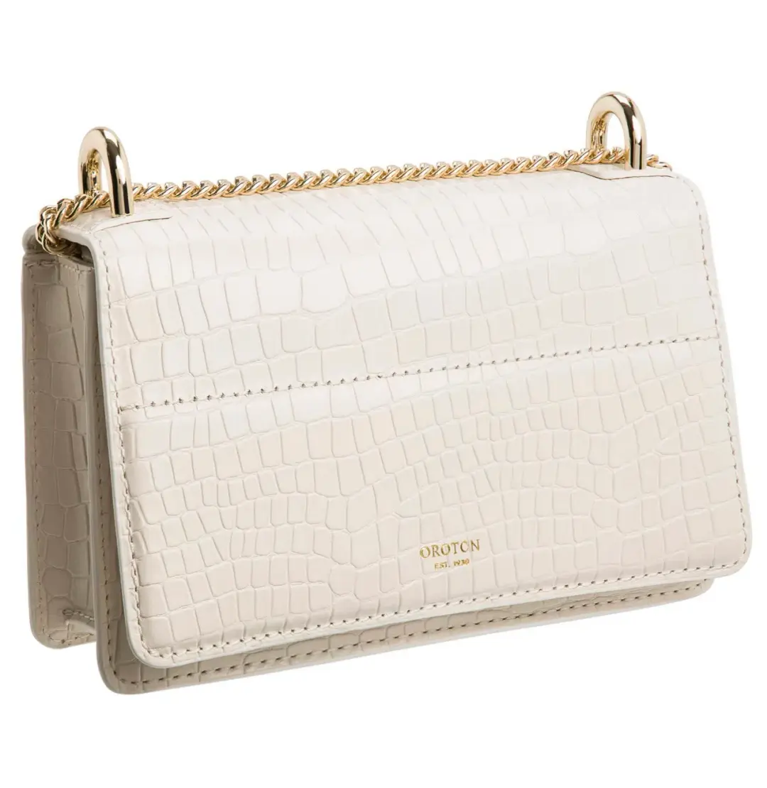 Oroton Forte Micro Clutch in Cream for rent on The Volte - main image
