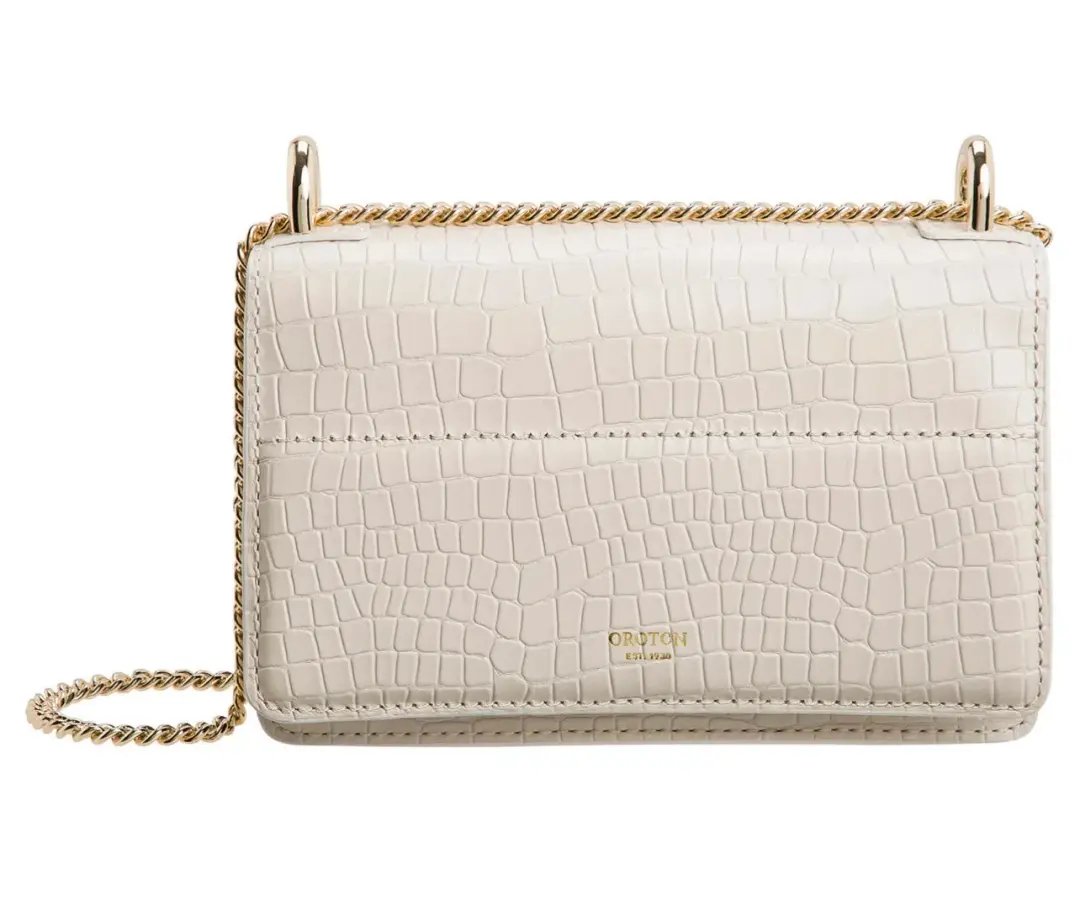 Oroton Forte Micro Clutch in Cream for rent on The Volte - main image