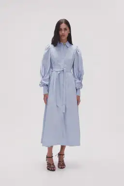 Aje Bonnie Knot Sleeve Midi Dress Light Sky Blue Size 4 for rent on The Volte - image 1