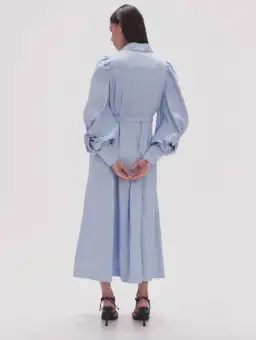 Aje Bonnie Knot Sleeve Midi Dress Light Sky Blue Size 4 for rent on The Volte - image 3