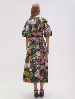 Aje Mimosa Cutout Midi Dress Midnight Floral Size 4 for rent on The Volte - image 3