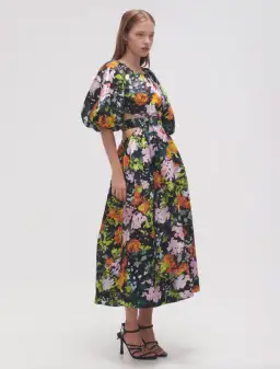 Aje Mimosa Cutout Midi Dress Midnight Floral Size 4 for rent on The Volte - image 2