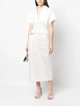 Christopher Esber Comosum Clash Shirt Midi Dress White Size 6 for rent on The Volte - image 1