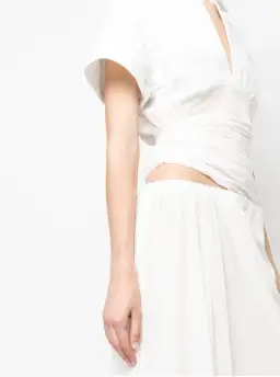 Christopher Esber Comosum Clash Shirt Midi Dress White Size 6 for rent on The Volte - image 4