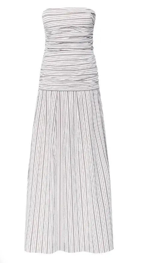 Anna Quan Isadora Maxi Dress Tobacco Stripe Size 6 for rent on The Volte - main image