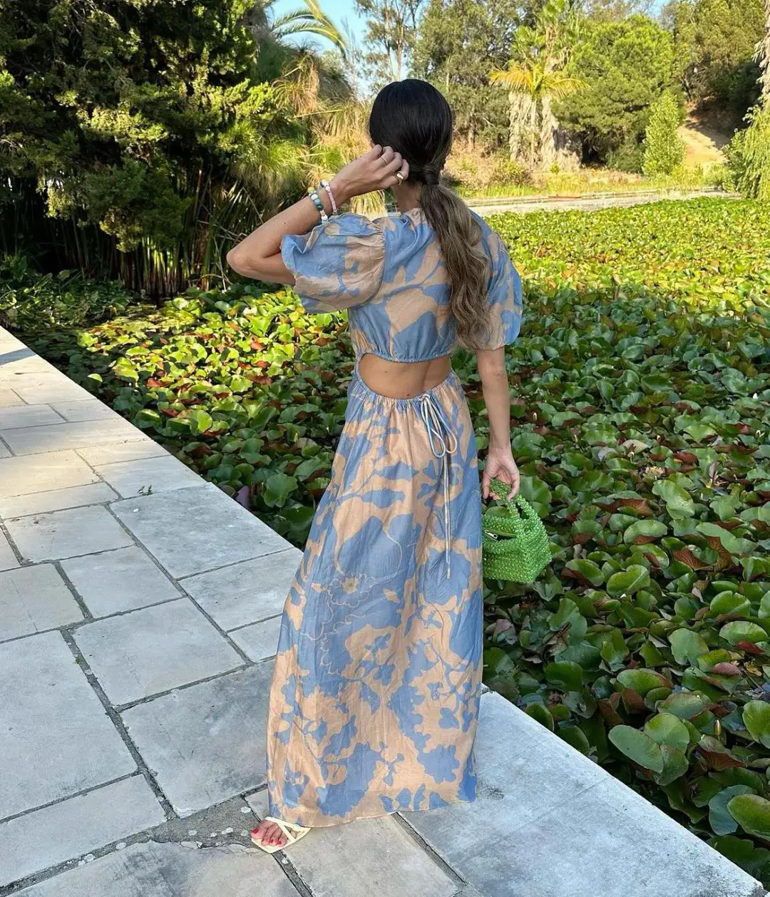 Sir The Label Coralie Puff Sleeve Dress Print Size 1 / AU 8 for rent on The Volte - main image