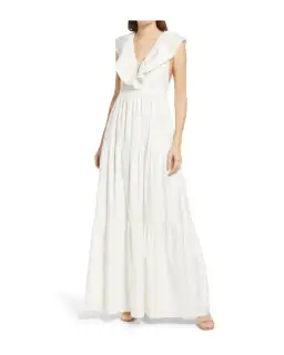 Reformation Fairfield Dress in Ivory Size AU 6