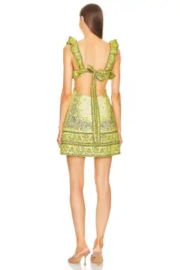 Zimmermann The Matchmaker Frilled Mini Dress in Yellow Bandana Size 0P/AU 6 for rent on The Volte - image 2