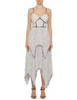 Self-Portrait Plumetis Tiered Midi Dress Print Size 12 for rent on The Volte - image 1