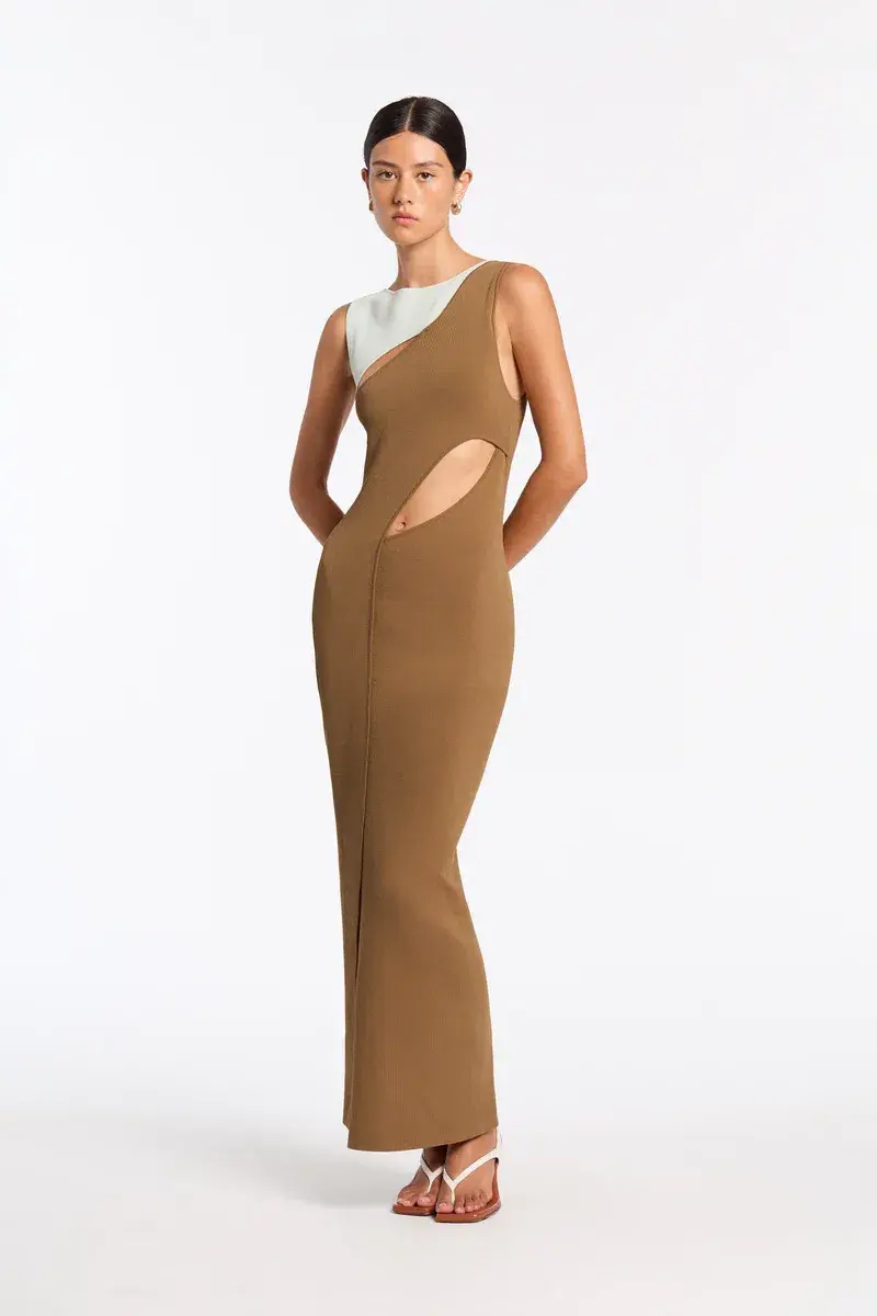 Sir the Label Nadja Cut Out Maxi Dress Cinnamon Size 10 for rent on The Volte - main image