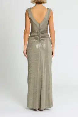 Montique Milani Metallic Gown in Gold Size 8 for rent on The Volte - image 3