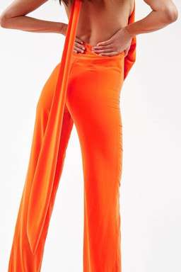 Area NYC Draped Cowl Neck Jumpsuit