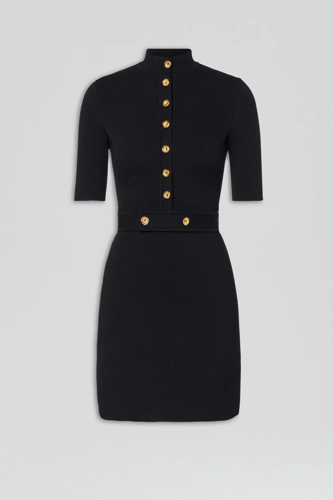 Scanlan Theodore Crepe Knit Mini Button Dress Black XS / AU 6 for rent on The Volte - main image