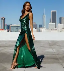 Abyss by Abby Chanel Gown Green Size 8 for rent on The Volte - image 2