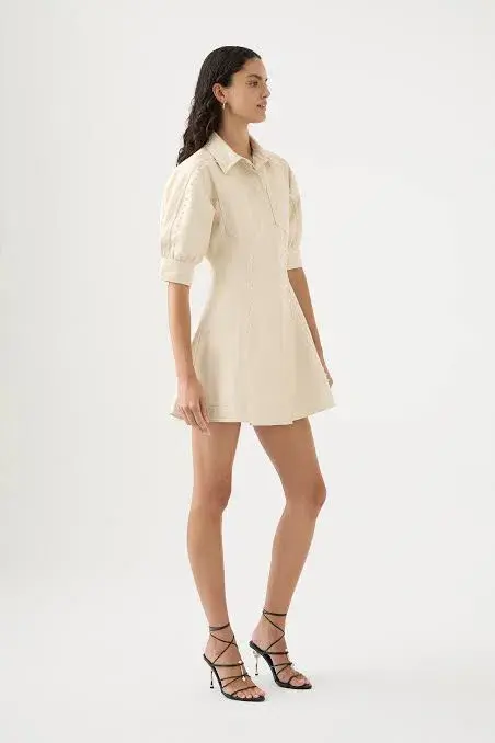 Aje Claire Pearl Mini Dress Sandstone/Beige Size 6 - Image 2