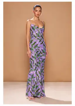 Sonya Moda Portofino Dress Tulipani Viola Floral Size 12