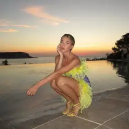 Oseree Paillettes Plumage Mini Dress Lilac and Citron Size AU 8 for rent on The Volte - image 3