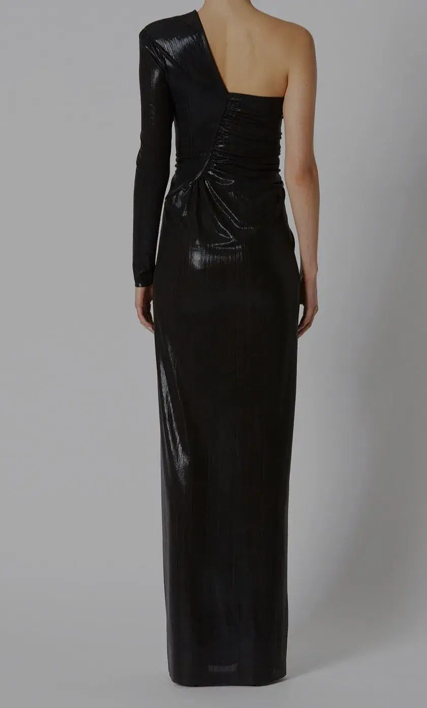 Scanlan Theodore Lacquer Jersey Gown Black Size 8 for rent on The Volte - main image