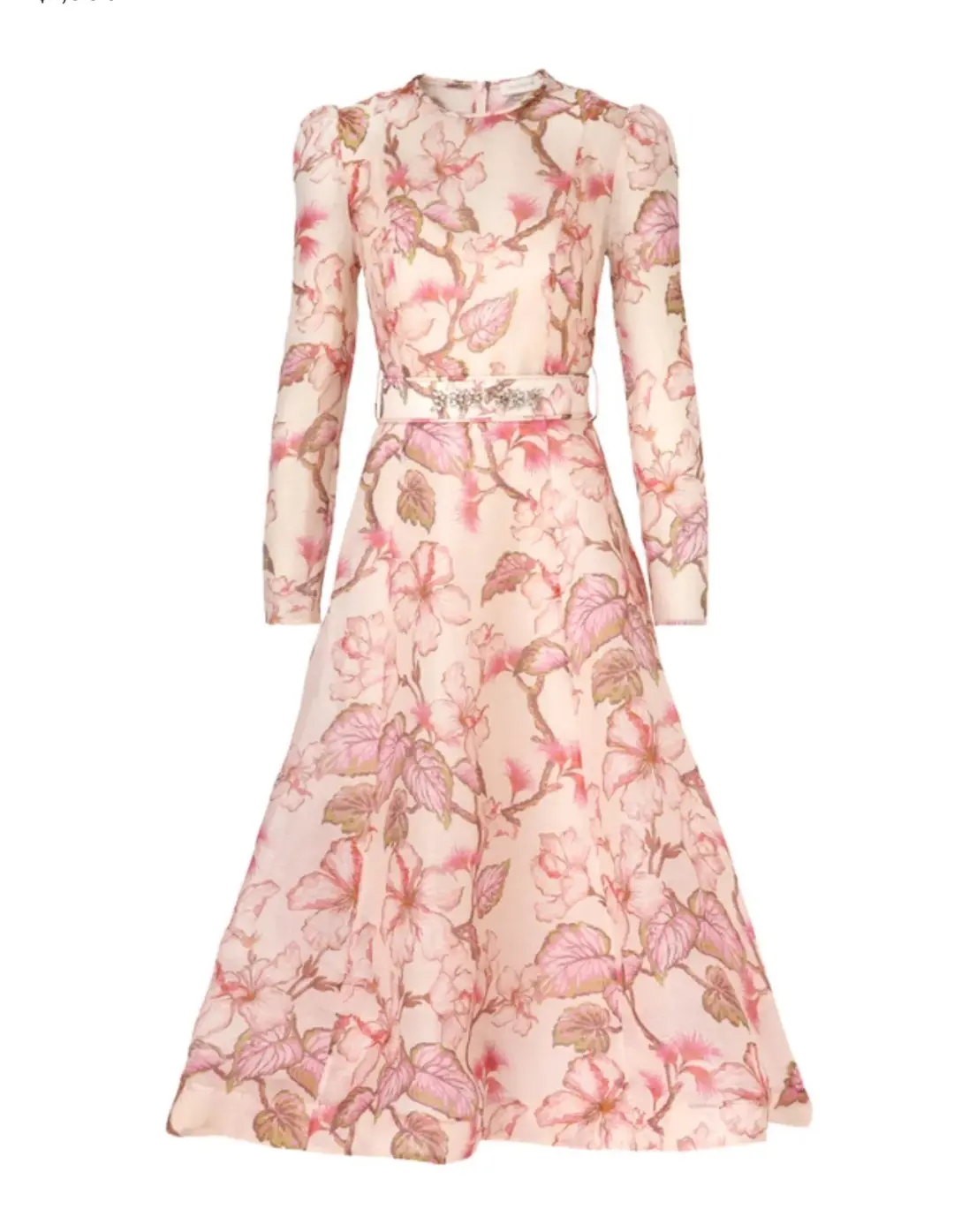 Zimmermann Matchmaker Floral Midi Dress Coral Hibiscus Size 3 / AU 14 for rent on The Volte - main image