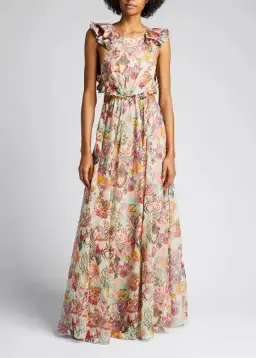 Zimmermann Flaming Hearts The Lovestruck Ruffle Gown Floral Size 3/ AU 14 for rent on The Volte - image 1