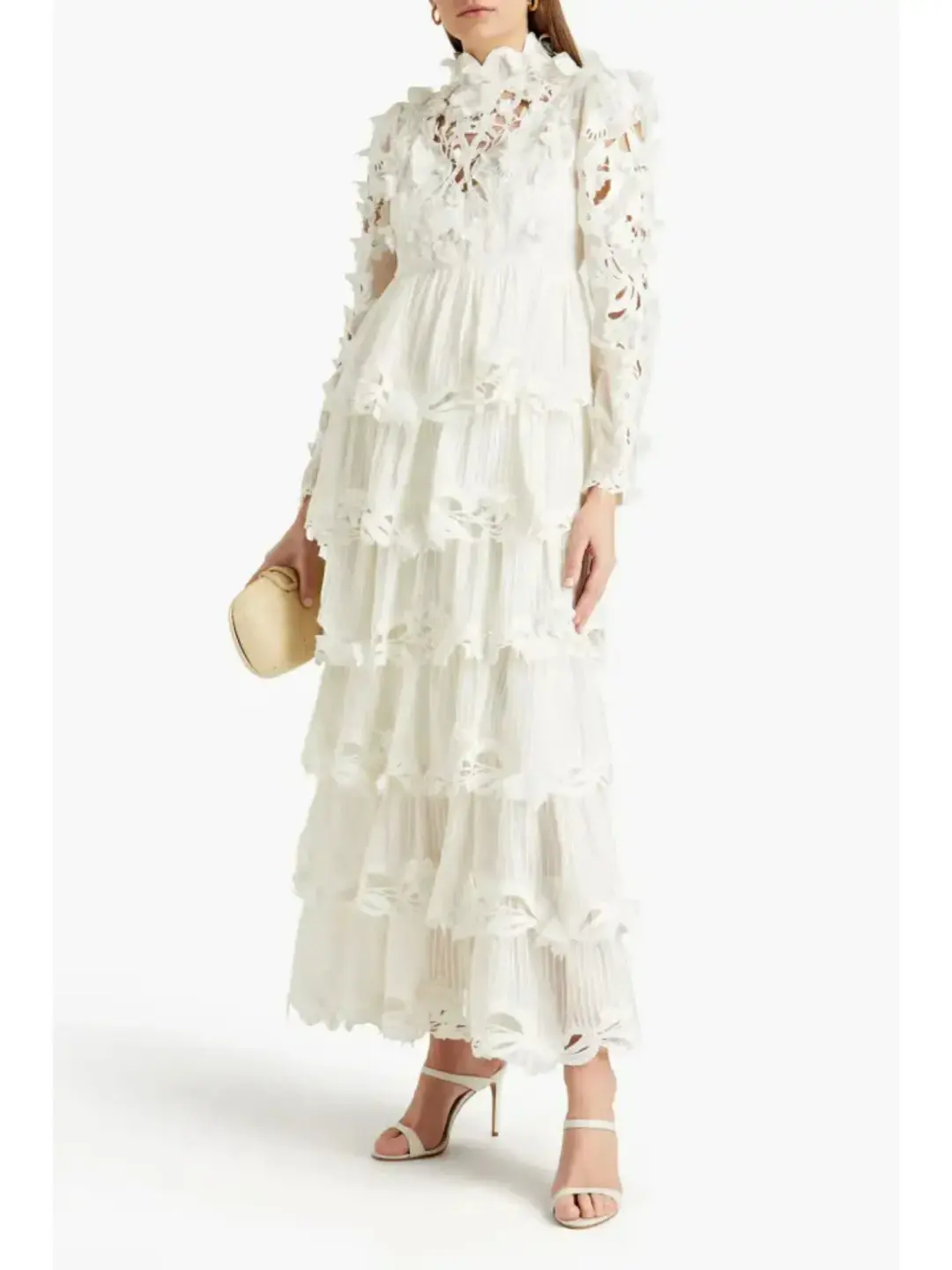 Zimmermann Luminous Embroidered Gown Natural Size 2 / AU 12 for rent on The Volte - main image