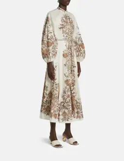 Zimmermann The Devi Billow Long Dress in Ivory Paisley Size OP/Au 6 for rent on The Volte - image 1