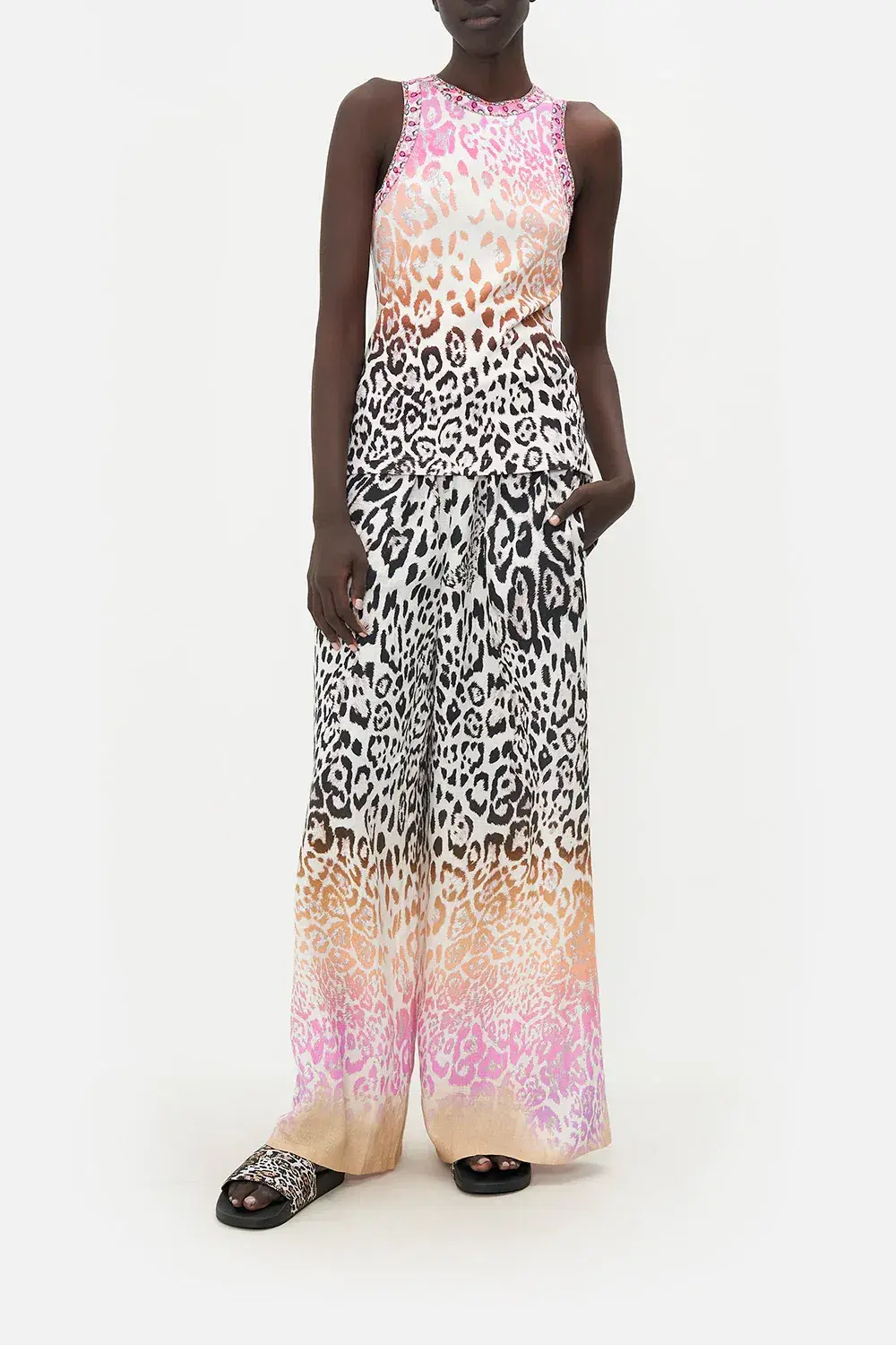 Camilla Kitty Kat Klub Jersey Tank Top Leopard Print Size XL / AU 16 for rent on The Volte - main image