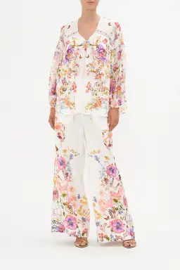 Camilla Spider Girl Blouson Blouse With Neck Tie Floral One Size for rent on The Volte - image 1