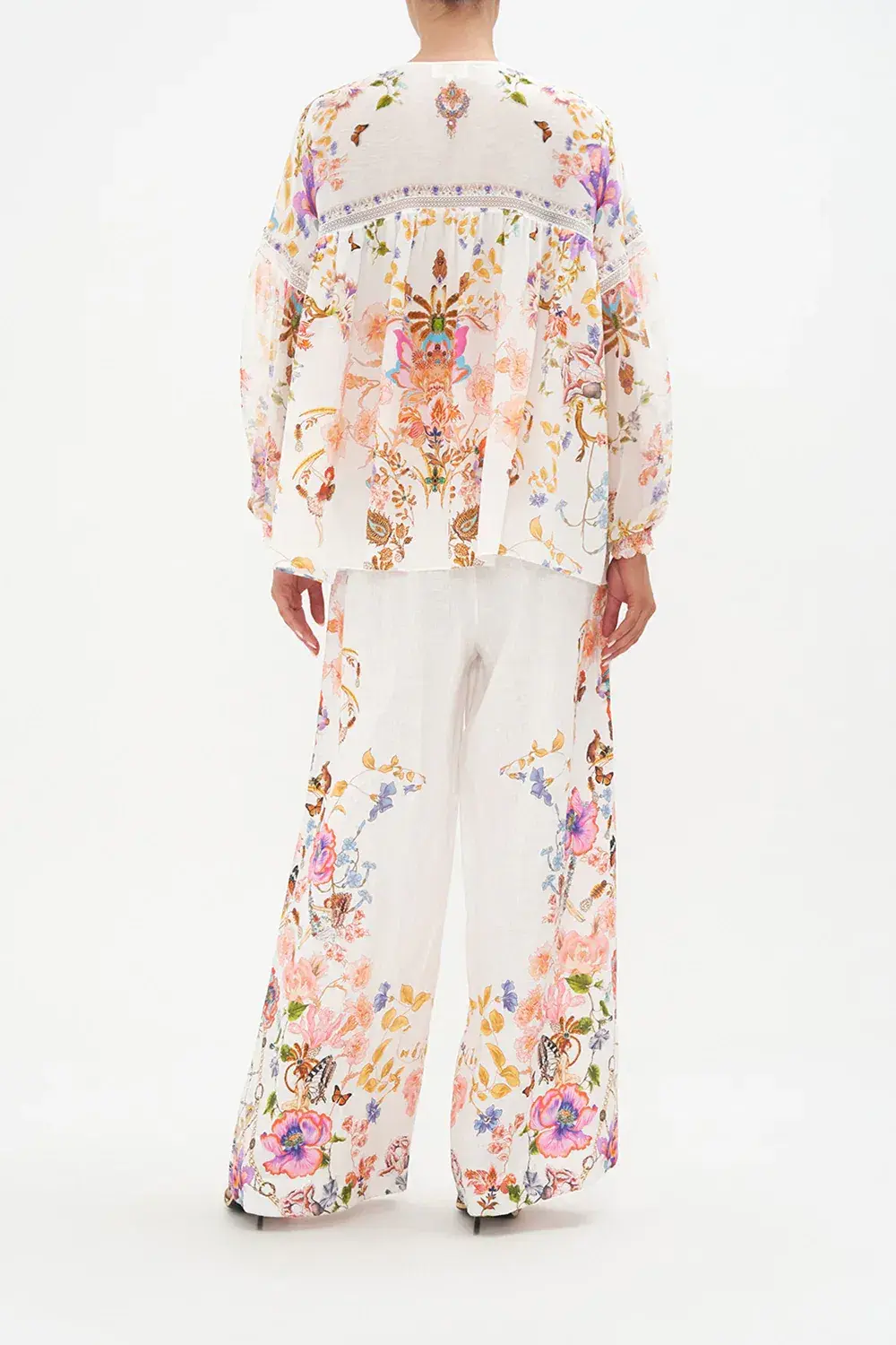 Camilla Spider Girl Blouson Blouse With Neck Tie Floral One Size for rent on The Volte - main image