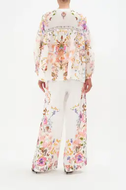 Camilla Spider Girl Blouson Blouse With Neck Tie Floral One Size for rent on The Volte - image 2