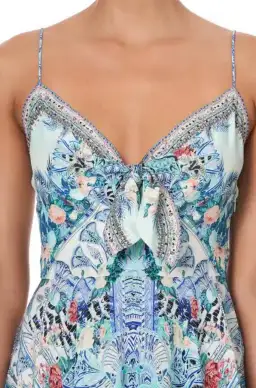 Camilla Short Dress With Tie Front Wings of Luxor Print Size M / AU 10 for rent on The Volte - image 4