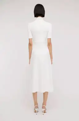 Scanlan Theodore Crepe Knit Daisy Soft Dress in Ivory/Cream Size S / AU 8 for rent on The Volte - image 3