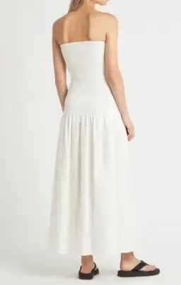 Sir The Label Madelyn Strapless Midi Dress in Ivory Size 1 / AU 8 for rent on The Volte - image 2