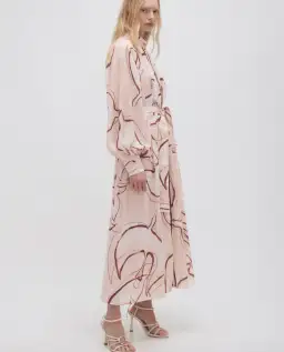 Aje Beatrice Pleated Midi Dress in Whimsical Dove Print Size S / AU 8 for rent on The Volte - image 2