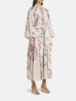 Aje Beatrice Pleated Midi Dress in Whimsical Dove Print Size S / AU 8 for rent on The Volte - image 3