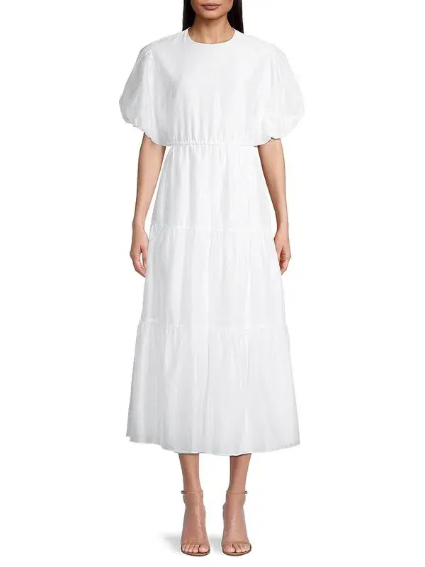 Sir the Label Franc Open Back Midi Dress Chalk White Size 3 / 12 AU for rent on The Volte - main image