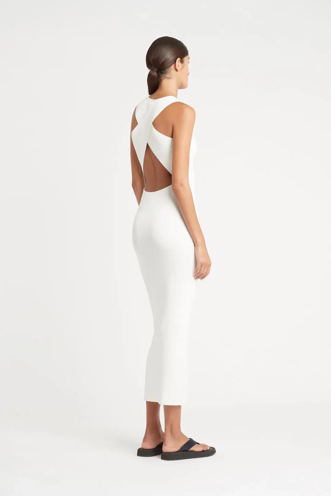 Sir The Label Celena Cross Back Midi Dress Ivory Size 1 / 8 AU for rent on The Volte - main image