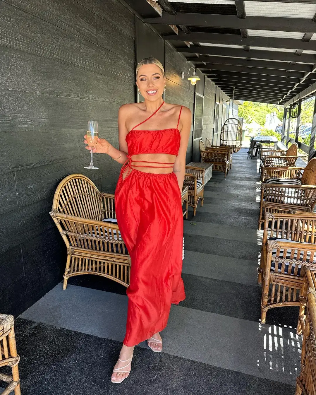 Sir The Label Lucelia Crop Top & Skirt Set Red Size 1 / AU 8 for rent on The Volte - main image