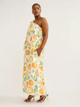 Ambra Maddalena Ophelia Dress in Orange Print Size 12 for rent on The Volte - image 2