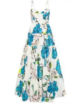 AJE BOTANICAL TIERED MAXI DRESS COOL CAMELIA BLUE FLORAL SIZE AU 8 for rent on The Volte - image 6